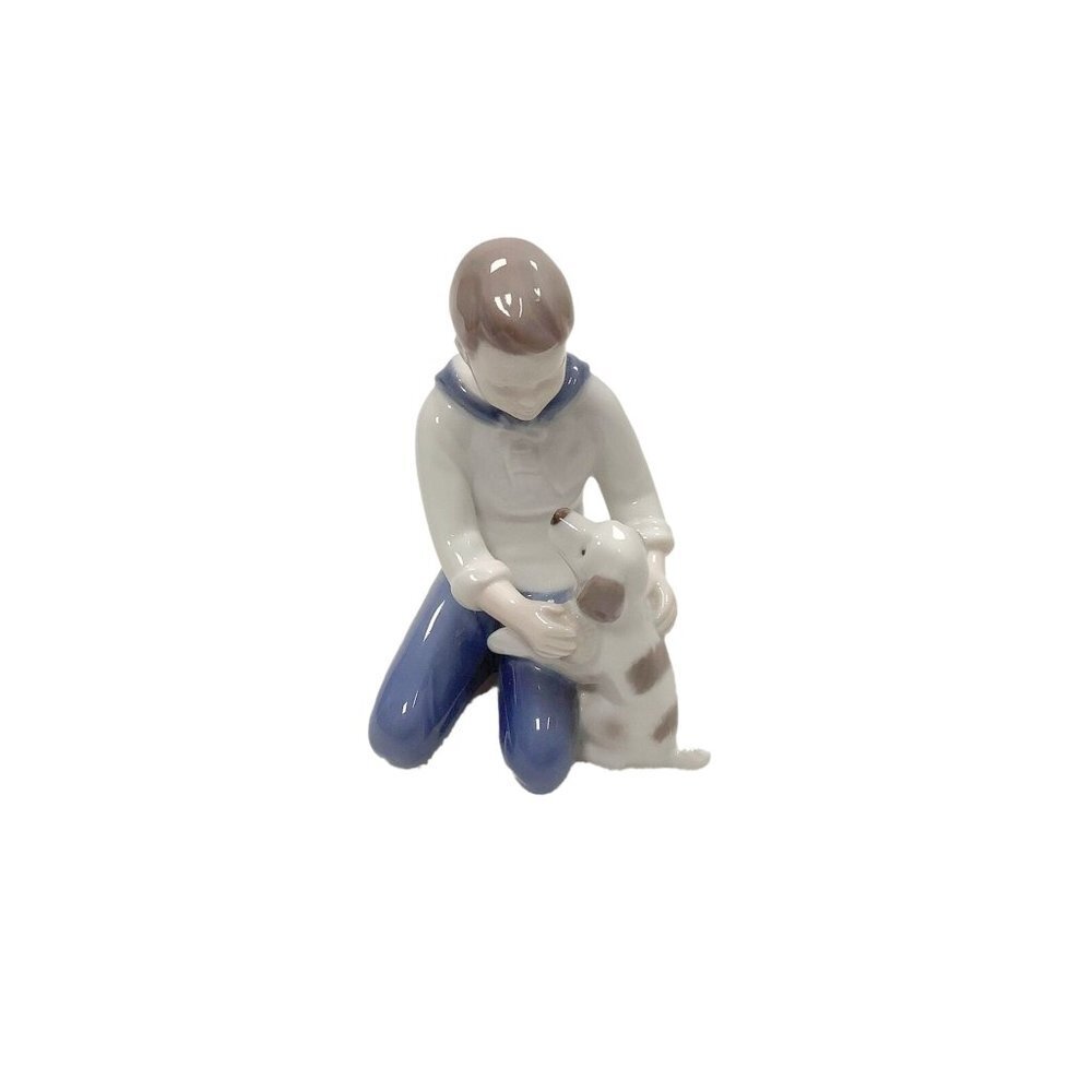 Vintage Bing and Grondahl B&G Kjøbenhavn Denmark Boy With Dog 2334 Porcelain